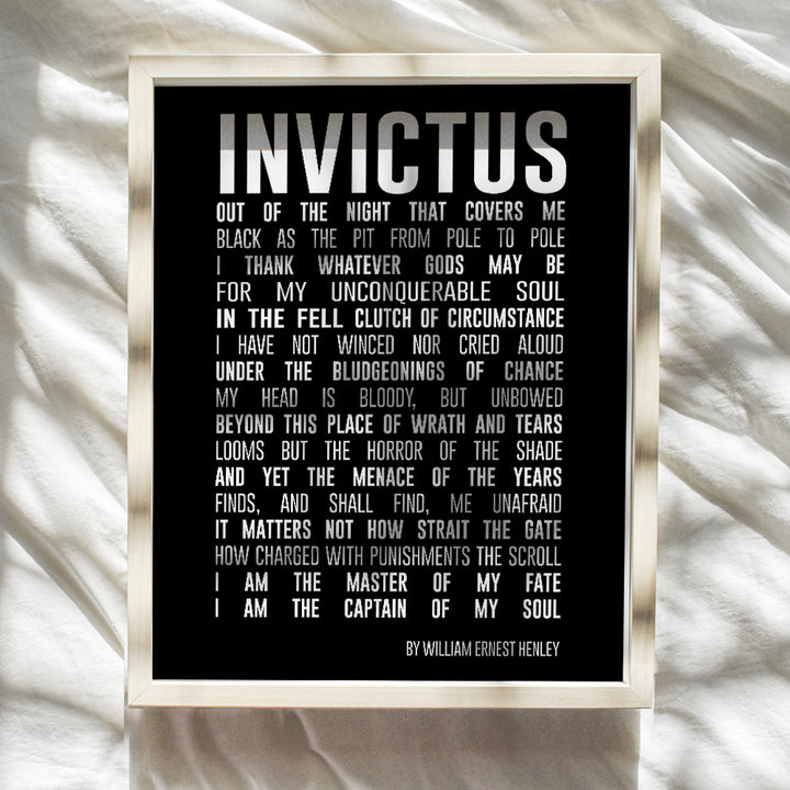 Motivational Invictus Poem Quote Wall Art Print - Inspirational Home Decor for Bedroom, Den, Office, Classroom or Dorm Room - Gift for Entrepreneurs, Teachers, Men, Teens, Kids - 8x10 Photo - Unframed