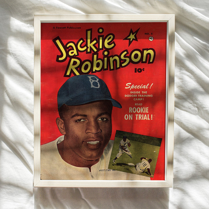 Baseball Wall Decor - Baseball Wall Art Posters, 8x10 - Sports Decor - Bar Wall Decor, Man Cave, Game Room - African American Wall Art - Boys Room Decor - Teen Bedroom Decor - Vintage Jackie Robinson