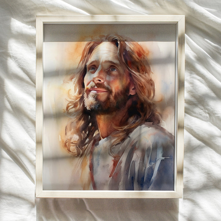 Jesus Christ Wall Decor - Jesus Poster - Jesus Loves Me - God Art - Faith Wall Decor - Religion Wall Art & Decor - Christianity Gift - Inspiration Art for Living room, Bedroom, Home Office, Men Women