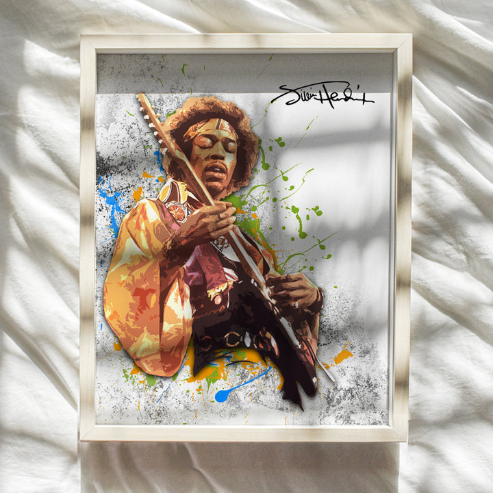 Jimi Hendrix Unframed Wall Art Print - Great Gift For Musicians, Guitarists and Rock n Roll Fans - Retro Chic Home Decor - Ready to Frame (8x10) Vintage Photo