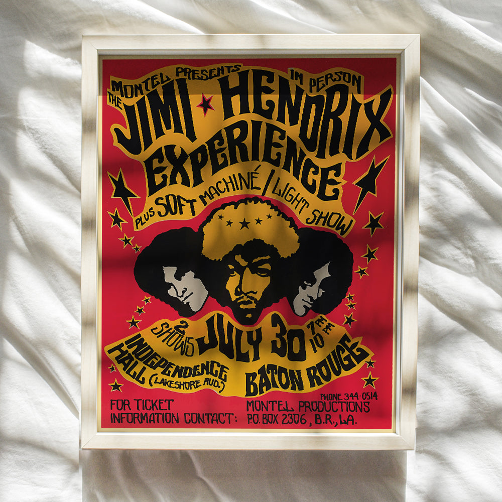 Jimi Hendrix Vintage Wall Art Print - Great Home Decor for Bedroom, Den or Office - Perfect Gift for Him, Music, Woodstock and Rock and Roll Fans - 8x10 Photo - Unframed