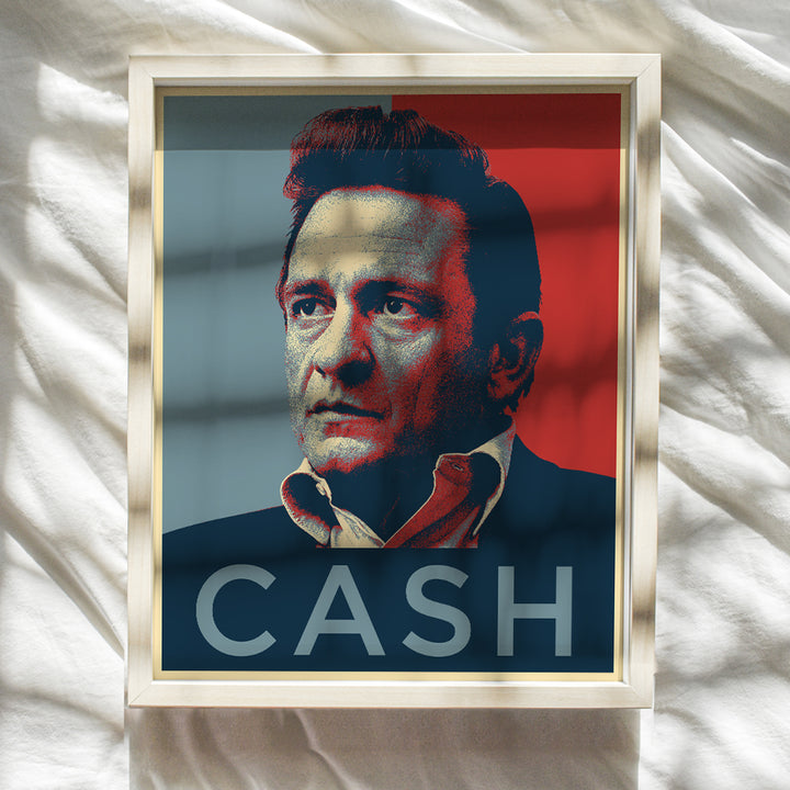 Johnny Cash 8x10 Wall Art Poster - Contemporary Art Print - Gift for Country Music, Nashville Fans - Unframed Picture Photo