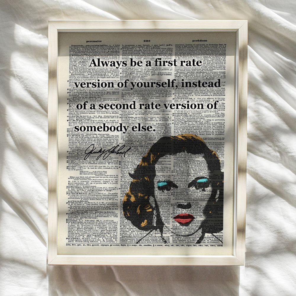 Judy Garland Inspirational Quote Upcycled Dictionary Wall Art Poster Print - Great Motivational Gift for Women, Wizard of Oz Fans - Contemporary Modern Pop Art Home and Office Decor, 8x10 Photo