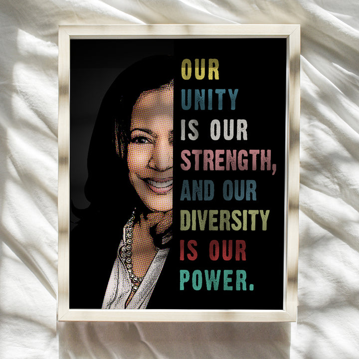 Kamala Harris Madam Vice President Inspirational Quotes Wall Art for African American Women, Girls - Political Gifts - Patriotic Decor - Feminism Feminist Gifts - 8x10 African American Wall Art