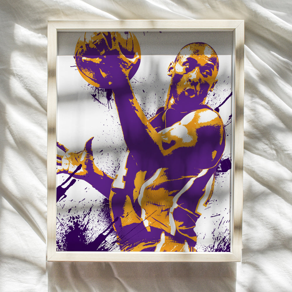 Kobe Bryant Poster - 8x10 Kobe Wall Decor -Basketball Wall Decor - Unique Gift for Los Angeles Lakers Fans, Men - Boys Room Decor, Teen Bedroom Decor, Sports Bar - Art Print Picture