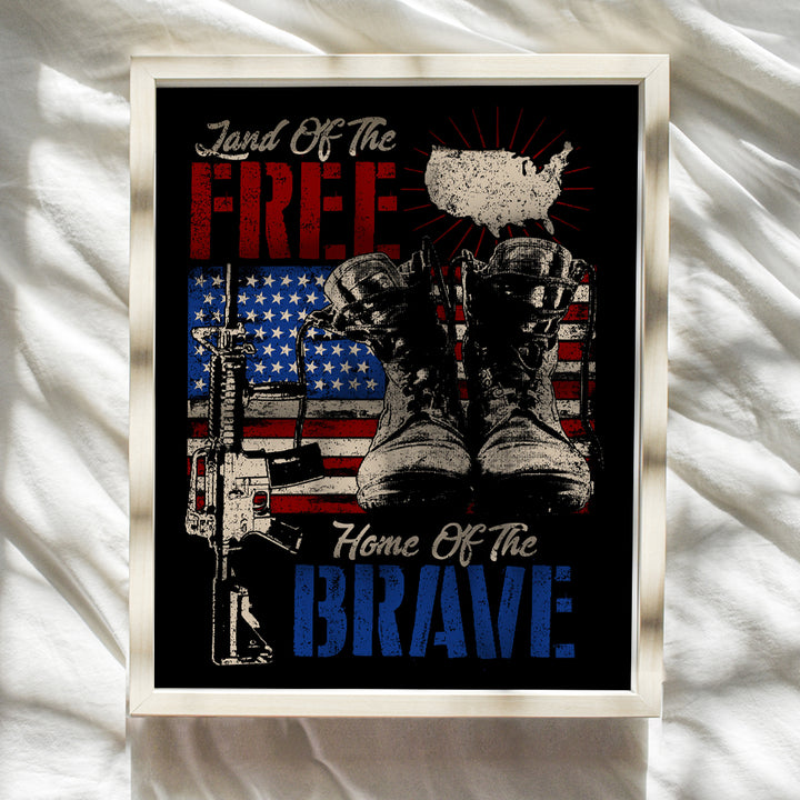 Patriotic Wall Decor - Military Gifts - American Flag Wall Art Home Decor, Room Decoration - Gift for Soldiers, Veterans, Army, Air Force, Marines, Navy, Coast Guard, Vets, Men, Women