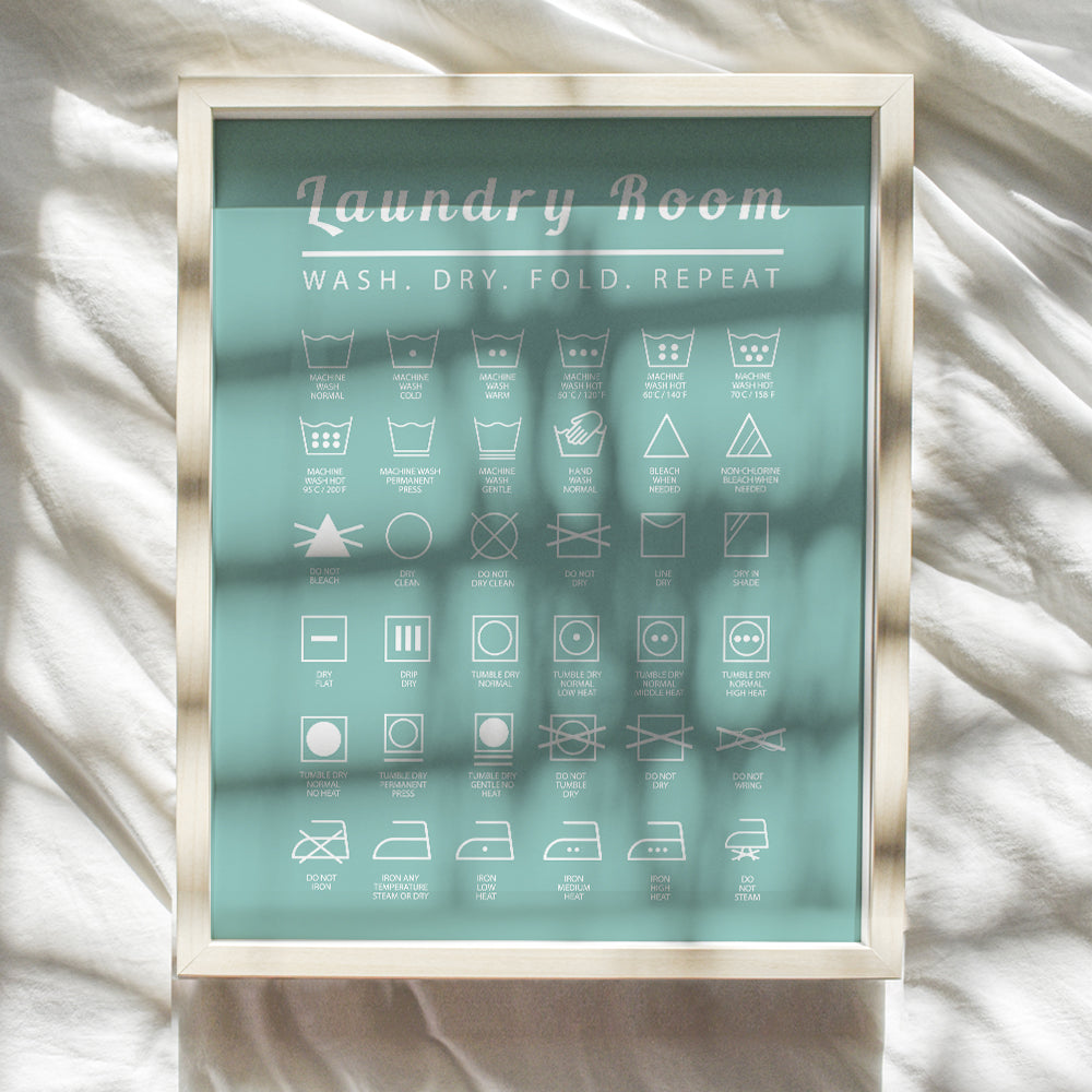 Laundry Room Typography Art Print - Funny Wall Art Poster - Chic Modern Home Decor - Makes a Great Affordable Housewarming Gift - 8x10 Photo- Unframed