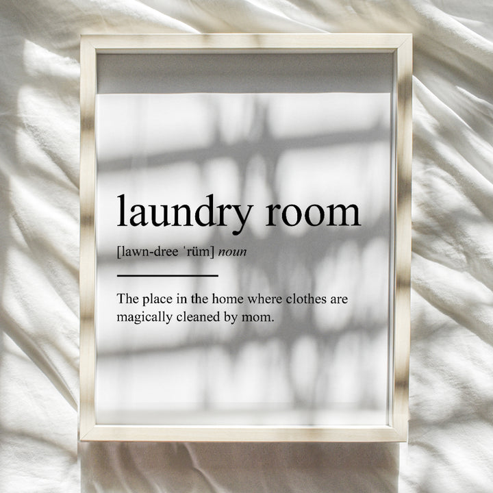 Laundry Room Definition Typography Wall Art, Home Decor - Funny Poster, Print - Unique Room Decorations and Great Gag Gift for Mom, Women - 8x10 Photo Unframed