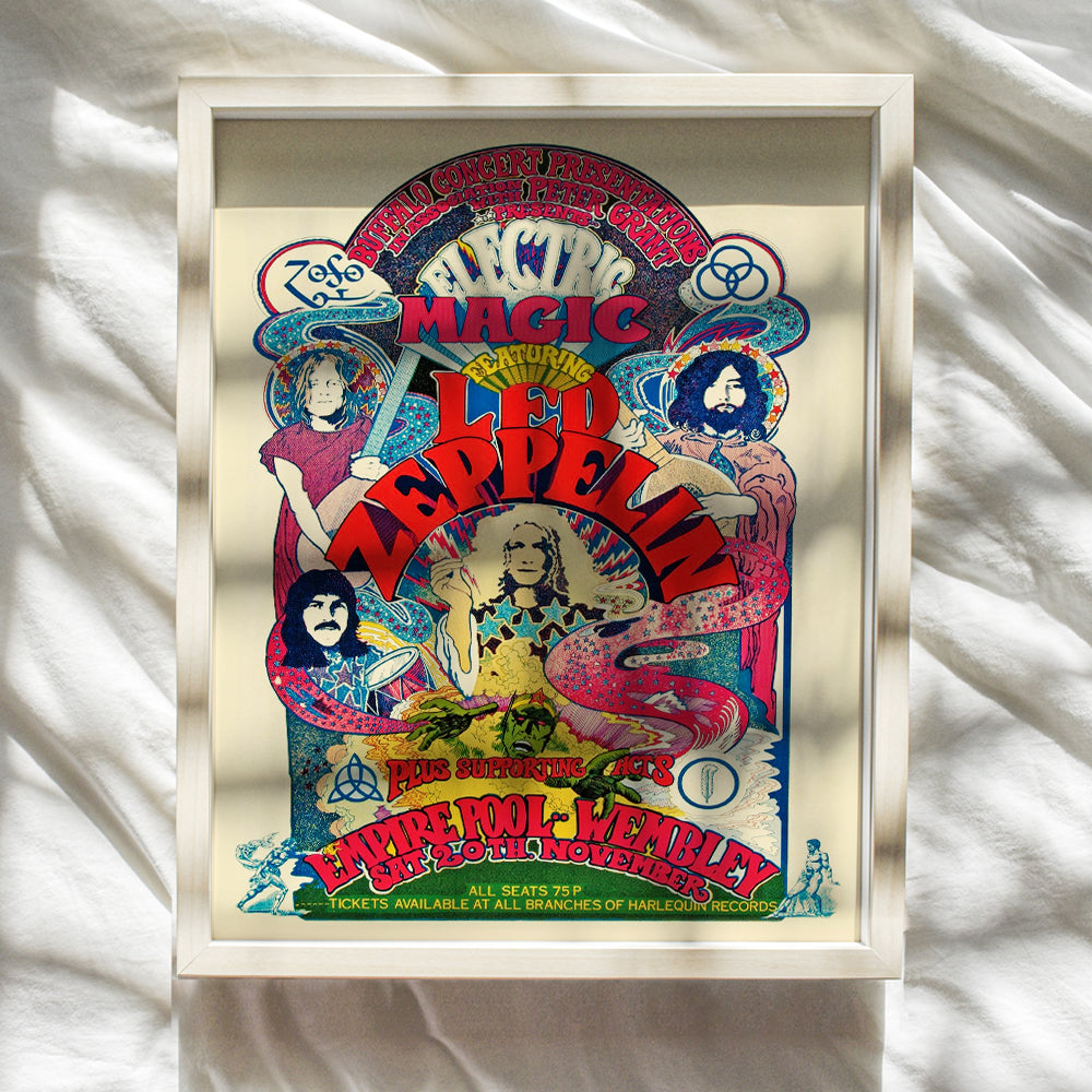 Led Zeppelin Poster - 8x10 Psychedelic Room Decor - Led Zeppelin Gifts - Concert Posters - The song Remains the Same - Pshycadellic Hippie Room Decor for Men, Women, Teens - Dorm Room Decor