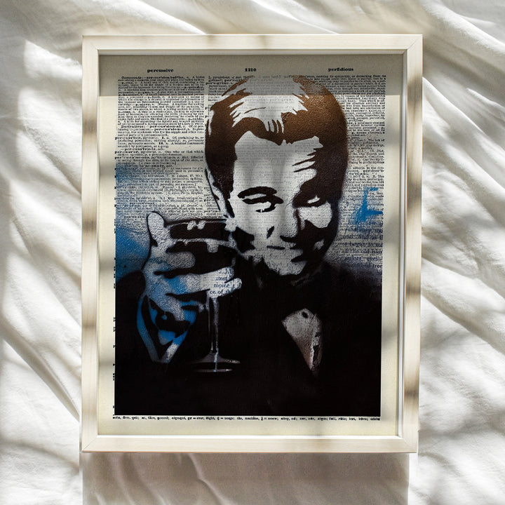 Banksy Leonardo DiCaprio Poster Wall Art Print - Unique Home Decor for Bar, Kitchen, Office - Congratulations Gift for Bachelor Party Celebration - 8x10 Photo Unframed