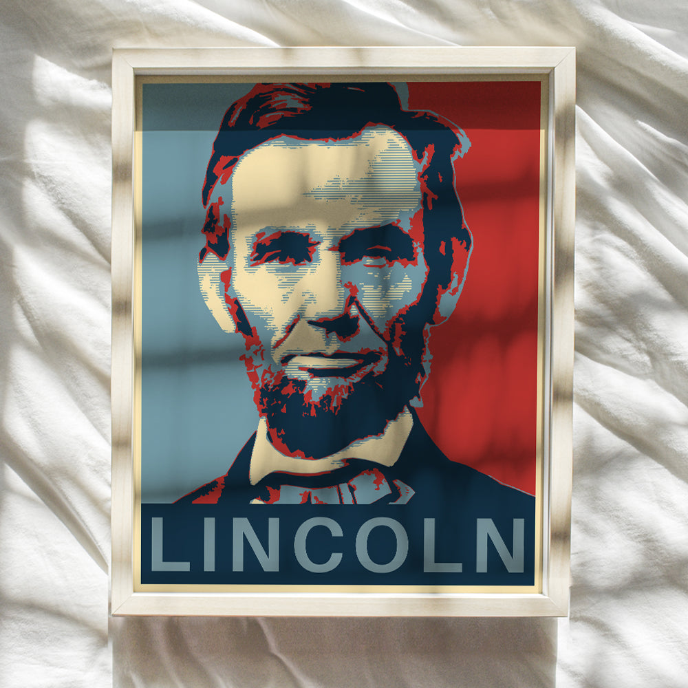 Abraham Lincoln Poster - Abe Lincoln Patriotic Wall Decor for Office, Home, Living Room, Den - Abraham Lincoln Gifts for Patriots, Republicans, Conservatives, Democrats, Liberals - USA US Wall Art