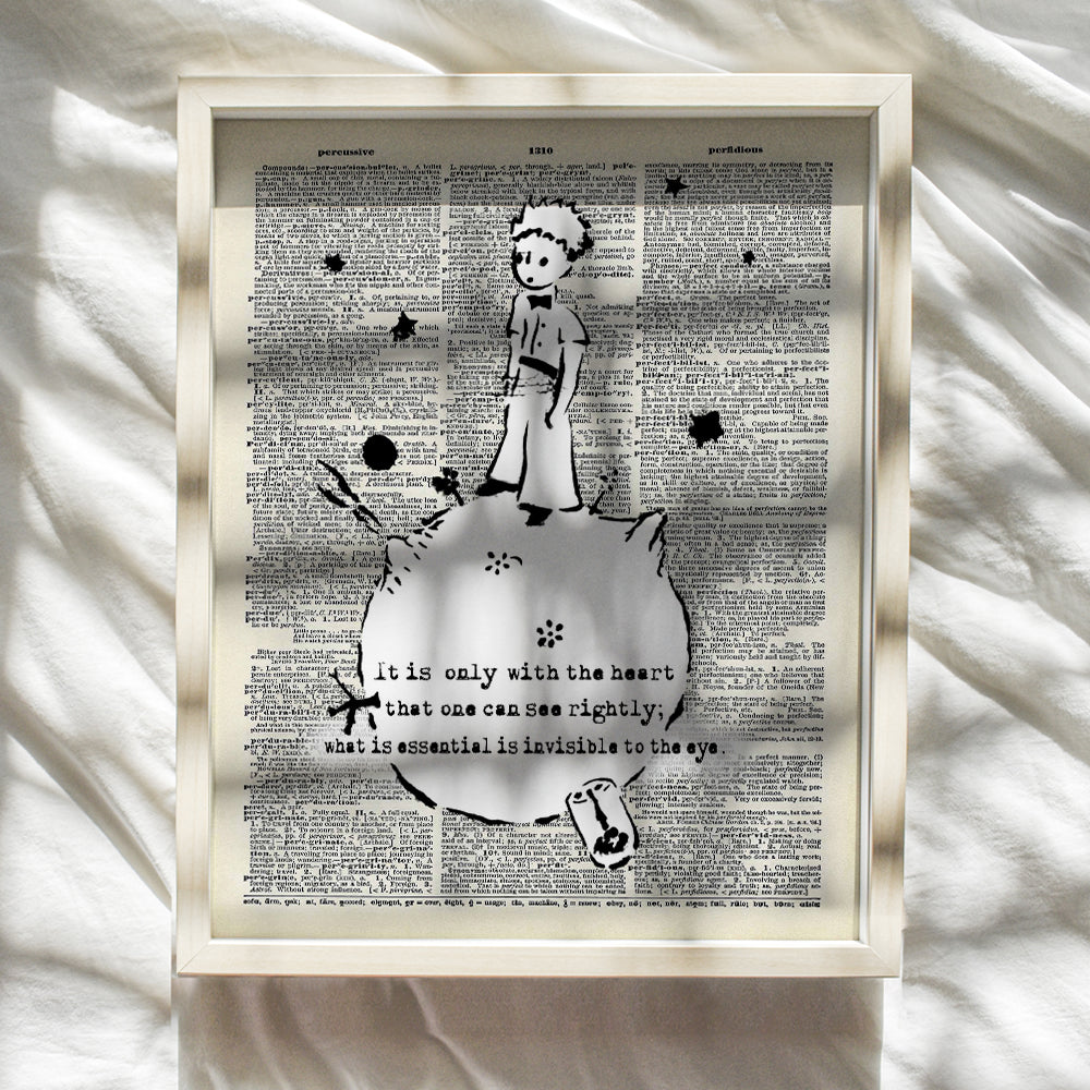 The Little Prince Graffiti Dictionary Art, Urban Street Art Home Decor - Unique Room Decorations for Nursery, Boys, Girls, Kids, Baby Room - Upcycled Wall Art, Poster, Print - Gift for Baby Shower