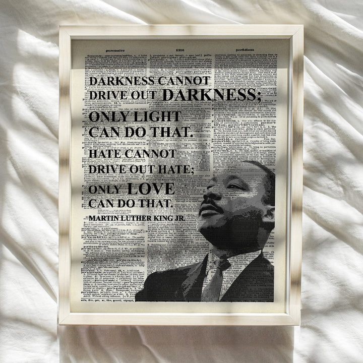 Martin Luther King Inspirational Love Quote Dictionary Wall Art - 8x10 Photo, Home Decor Poster Print - Gift for MLK, Black History Month, African American, Civil Rights Fan, Teacher, Classroom