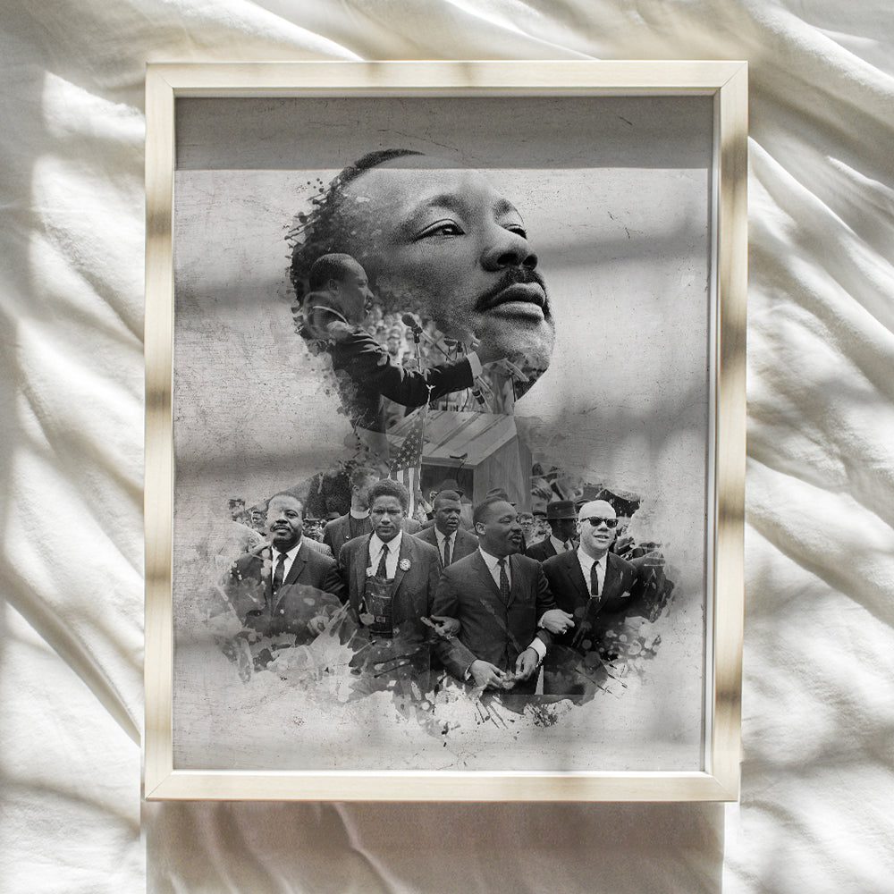 Dr Martin Luther King, MLK, Civil Rights Art - African American Wall Decor, Decoration for Living Room, Bedroom, Office - Gift for Black History Month - UNFRAMED Black Lives Matter Poster Print Photo