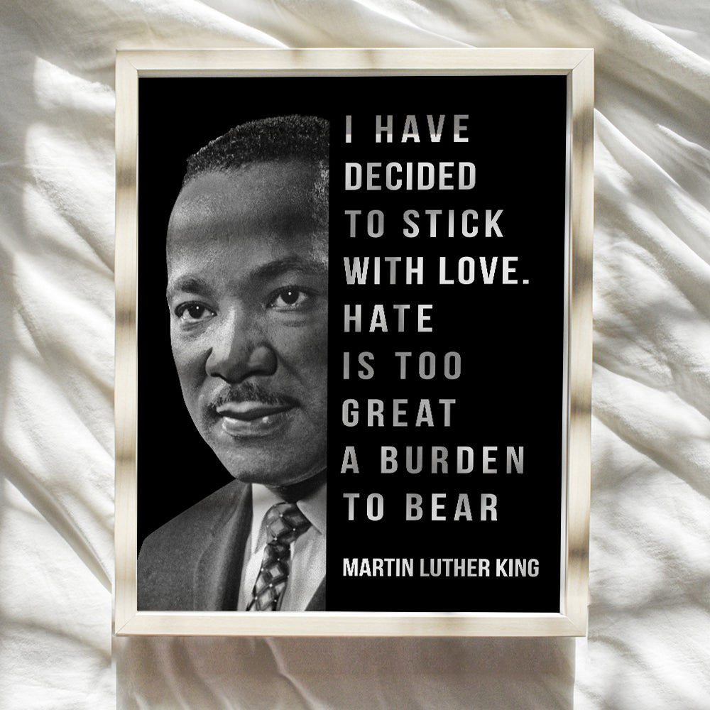 Martin Luther King Quote - Inspirational MLK Saying Wall Art Decor Poster, 8x10, for Living Room, Bedroom, Classroom - Gift for African American, Black Women, Men - UNFRAMED Print