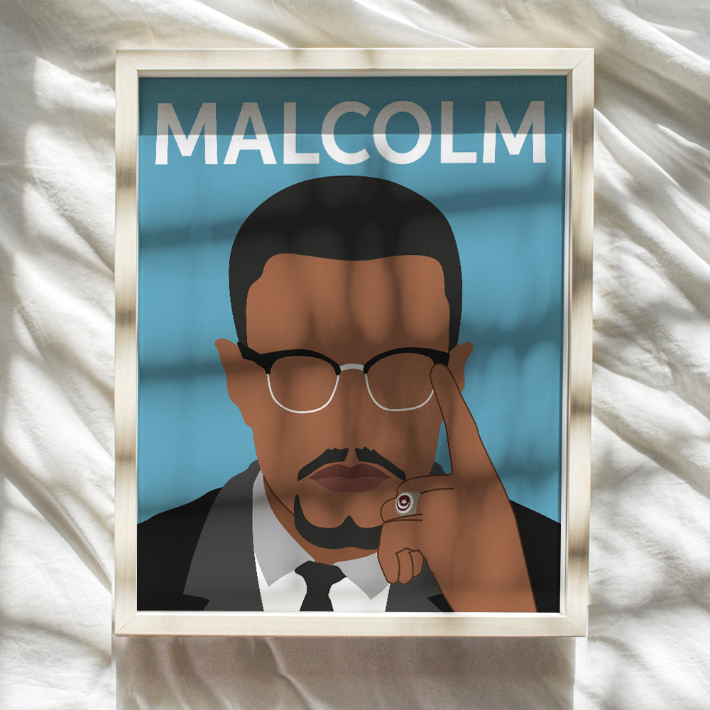 Malcolm X Poster - African American History - Civil Rights Sign - Gift for Black Men, Women - African American History, Black Lives Matter Wall Art Decor Picture for Living Room, Bedroom, Home -8x10