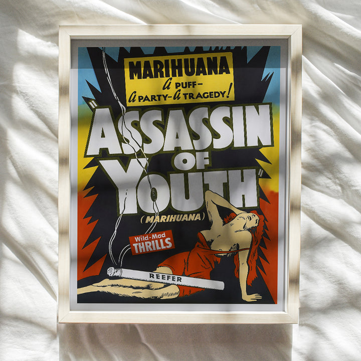 Stoner Room Decor, Accessories Gifts - Marijuana Decor, Accessories, gifts for Women, Men - Pothead, Pot Smoker, Weed, Cannabis Gifts - Reefer Madness - Dope Wall Art - Vintage Hollywood Movie Poster