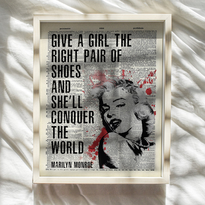 Marilyn Monroe Wall Decor - Marilyn Monroe Wall Art - Office Decor for Women - Motivational Posters, 8x10 - Funny Gifts for Women - Glam Wall Decor - Shoe Wall Decor - High Fashion Wall Decor