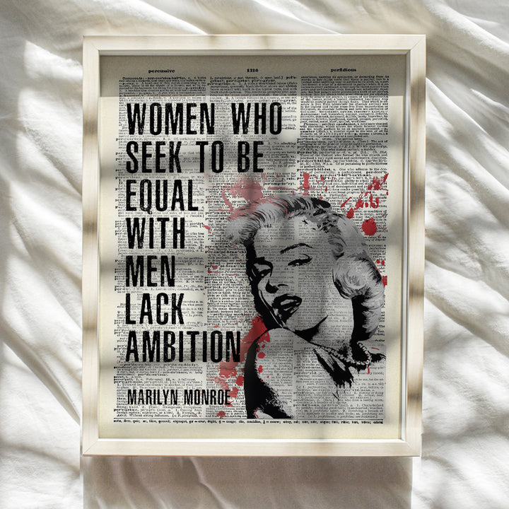 Marilyn Monroe Wall Decor - Office Decor for Women - Motivational Posters for Women - Marilyn Monroe Wall Art - Positive Inspirational Quotes Wall Art - Feminist Wall Decor - Uplifting Gifts - 8x10