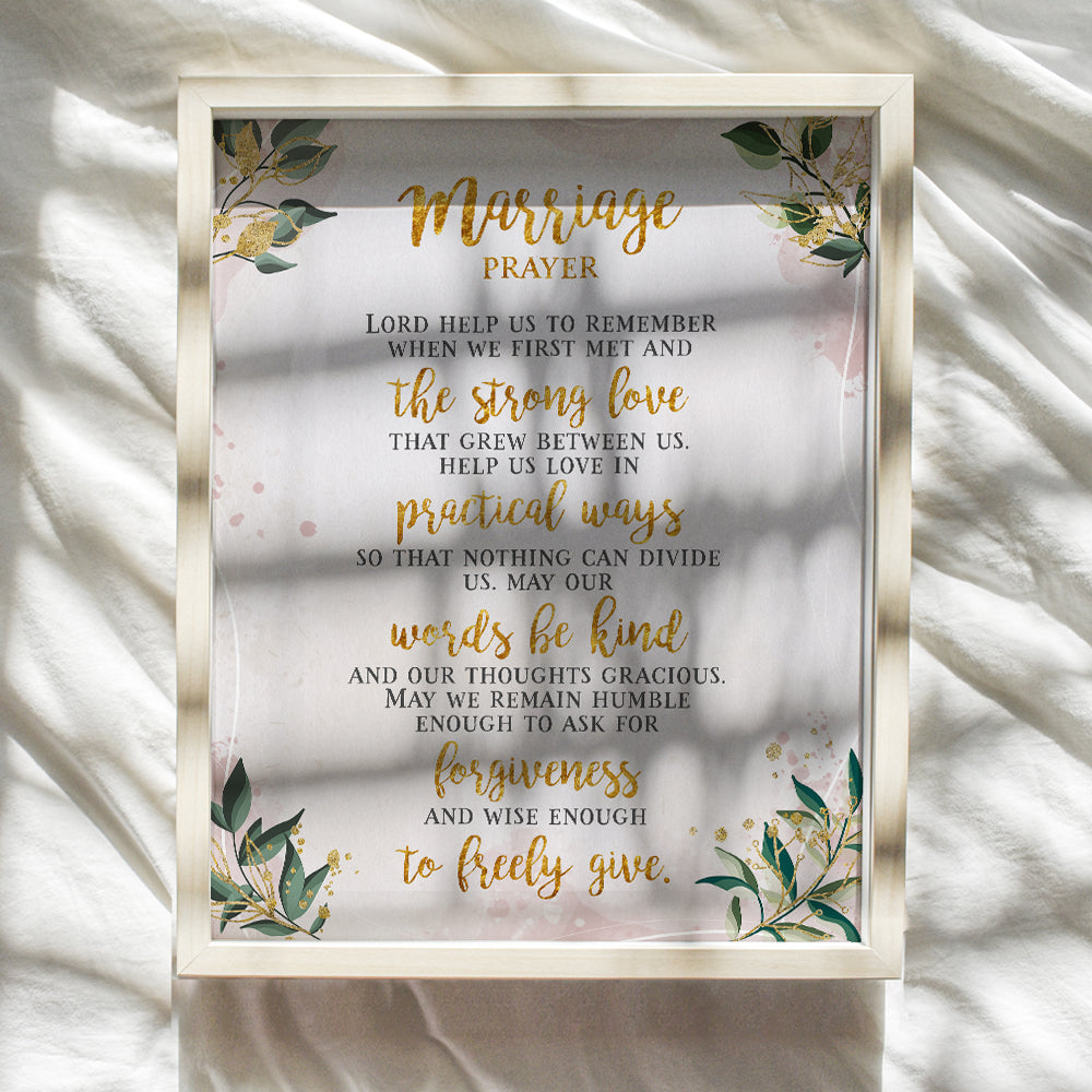 Marriage Quote - Love Wall Decor, Wall Art, Romantic Decorations - 8x10 Poster Print - Anniversary Gift, Wedding or Engagement Gift for Couples, Her, Him - Sentimental Gift