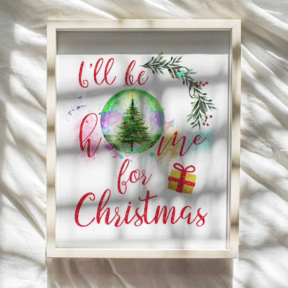 Christmas decoration for Holiday Fans - Xmas Wall Art & Decor for Living room, Home Decor Boy Girl Bedroom, Kids Room - 8x10 Picture Poster print - Holiday Gift - Castle