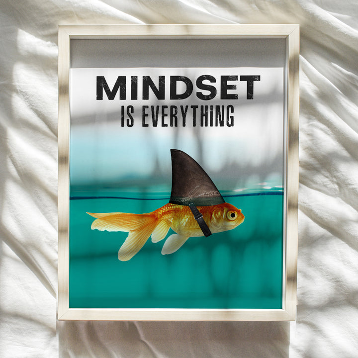 Motivational Wall Art Posters for Home, Office - Mindset is Everything - LARGE 11X14 - Inspirational Gifts for Men, Students - Entrepreneur Wall Art Decor - Uplifting Self-Improvement Positive Quotes