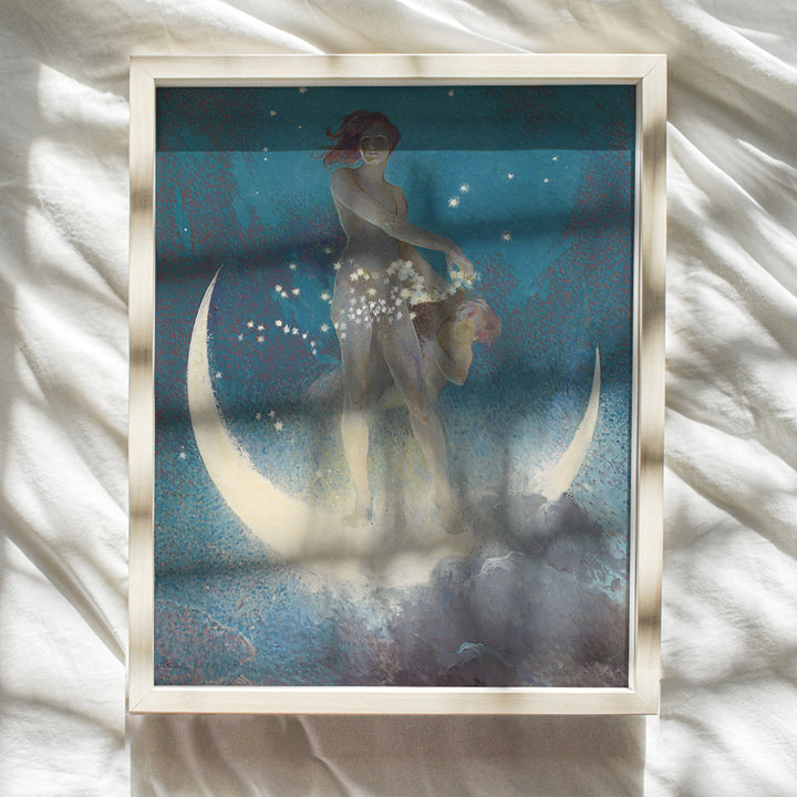 Moon Goddess Wall Art - Moon Wall Art - Moon Wall Decor - Pagan Decor - Wiccan Decor - Celestial Decor - Boho Decor - Paganism Gifts - Witch Decor - Goth Room Decor - Gothic Wall Art - Occult Decor