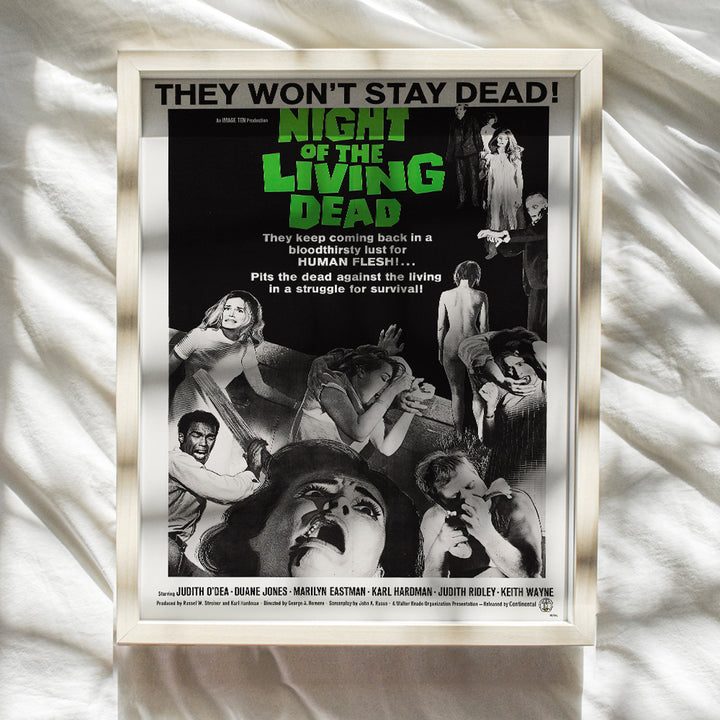 The Night of the Living Dead Poster - 8x10 Vintage Hollywood Horror Movie Poster Wall Art Print - Creepy Scary Movie Home Decor Picture for Man Cave, Boys Bedroom, Teens Room - Gift for Men