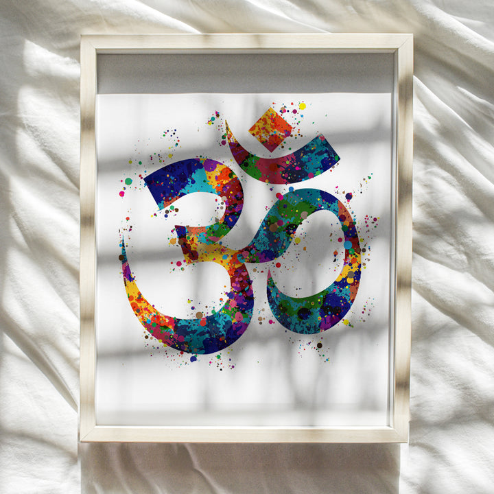 Om Namaste Symbol Watercolor Art Print - 8x10 Unframed Photo - Perfect Gift for Meditation, Yoga or Zen Enthusiasts - Chic Home or Studio Decor