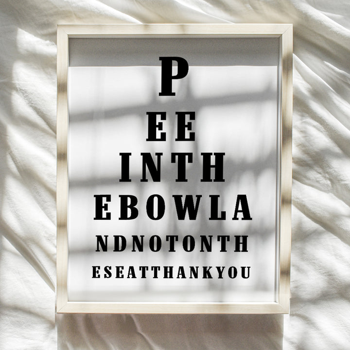 Bathroom Wall Art Print Typography - 8x10 Unframed Photo - Makes a Great Gift for Home Decor - Pee In The Bowl