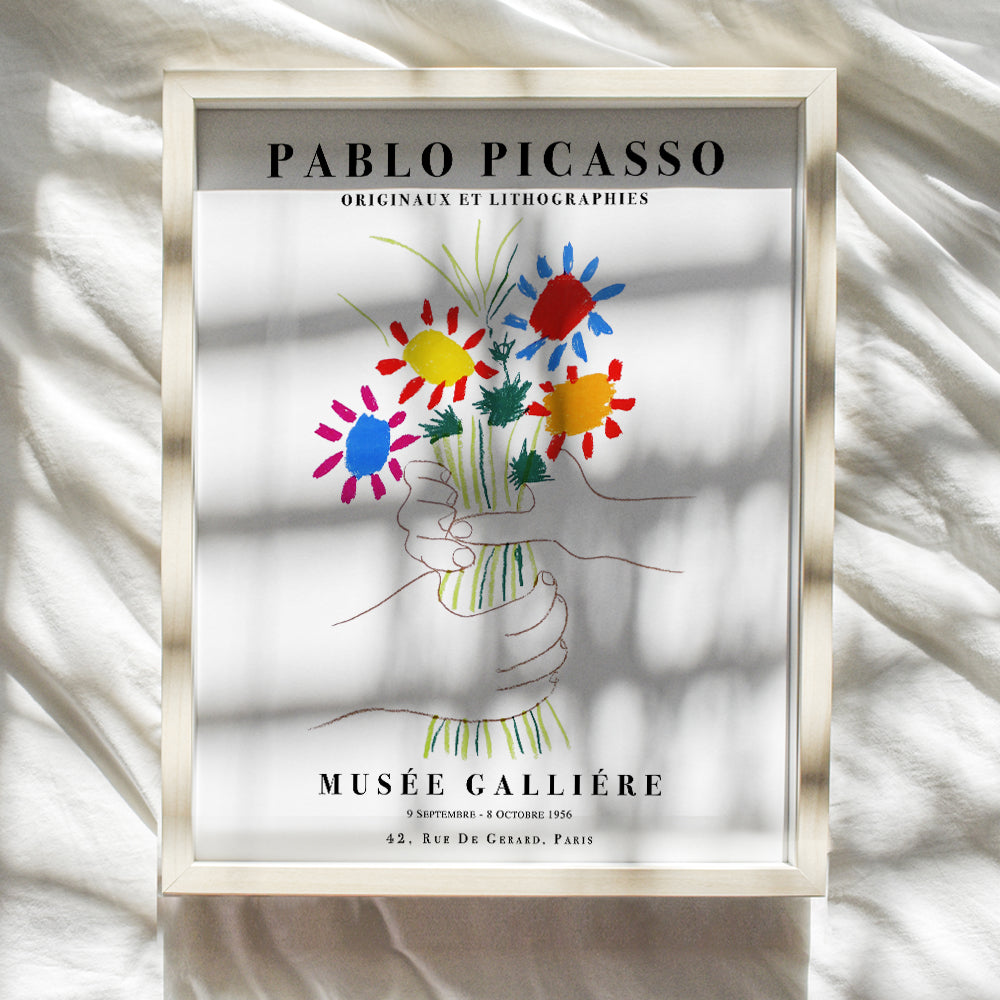 Pablo Picasso Wall Art & Decor - LARGE 11x14 - Pablo Picasso Poster Prints - Mid Century Modern Minimalist Abstract Aesthetic Room Decor - Gallery Wall Art - Bouquet of Peace - Flowers - Museum Poster