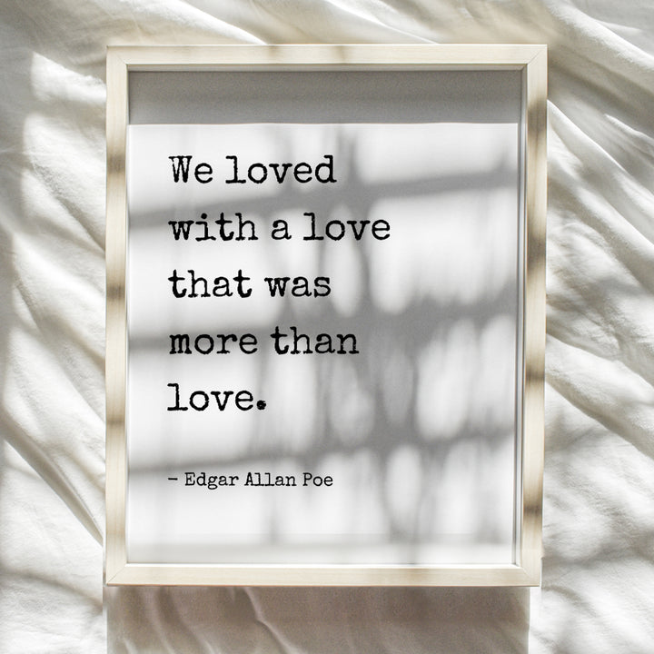 Edgar Allan Poe Quote Poster - 8x10 Romantic Wall Art Decor - Gift for Wife, Girlfriend, Women, Her, Anniversary - Home Decoration for Living Room, Bedroom, Bathroom - Annabel Lee Poem