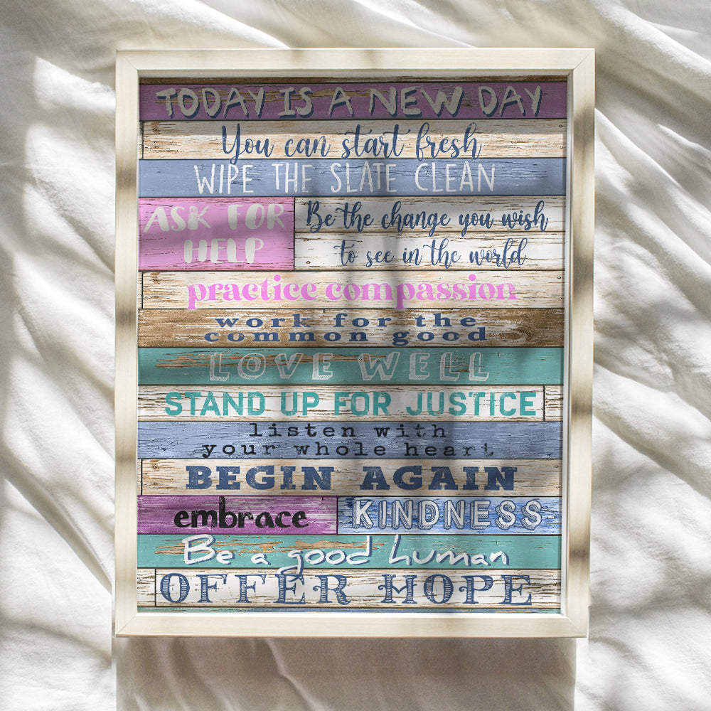 Positive Quotes Wall Decor - Plaque Sign - Inspirational Quotes Wall Art - Encouragement Gift for Women - Boho Rustic Farmhouse Decoration for Home, Office, Living Room, Bedroom, Bathroom - Unframed