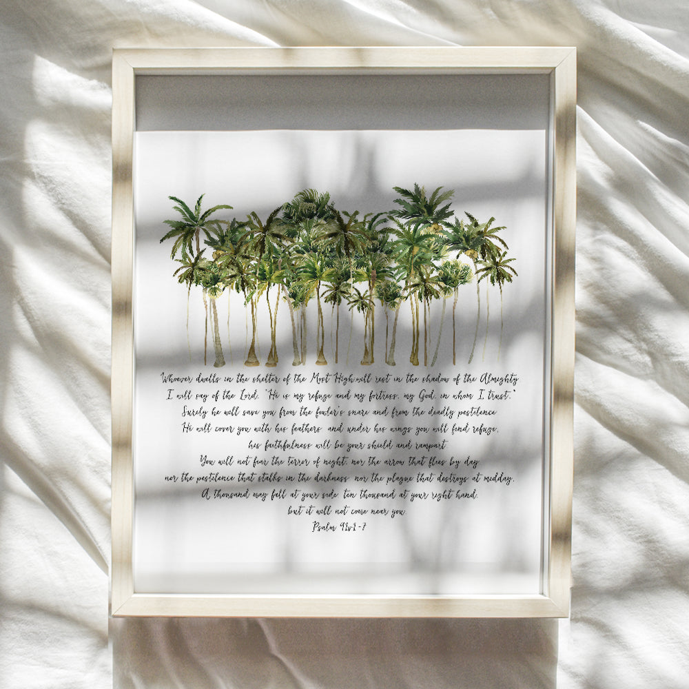 Psalm 91 Wall Art & Decor - LARGE 11X14 - Christian Gifts for Women, Men - Religious Wall Decor He Will Cover You With His Feathers - Holy Scriptures Bible Verse Decor - Spiritual, Inspirational Decor