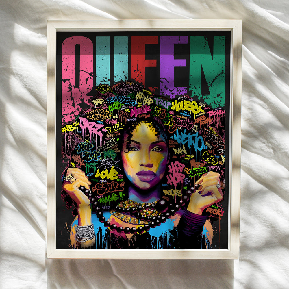 Black Queen Wall Art - African American Wall Art - African American Women, African American Woman, Black Woman - Black Women Poster - Afro-American Wall Art - Black Culture - Inspirational Gifts