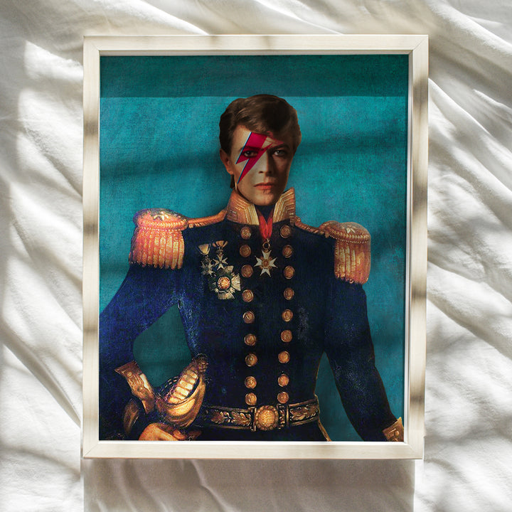 David Bowie Poster, Vintage Retro Pop Art Wall Art, Home Decor - Ziggy Stardust Art Print - Unique Room Decorations for Living Room, Bedroom, Dining Room - Gift for Modern Art, 80's Music Fans - 8x10