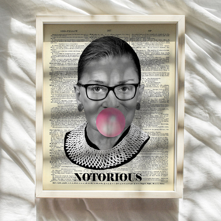 Ruth Bader Ginsburg Wall Art Print - Notorious RBG Dictionary Photo - Ready to Frame (8X10) Vintage Photo - Great Home Decor or Gift For Lawyers or Attorneys - Ruth Bader Ginsburg