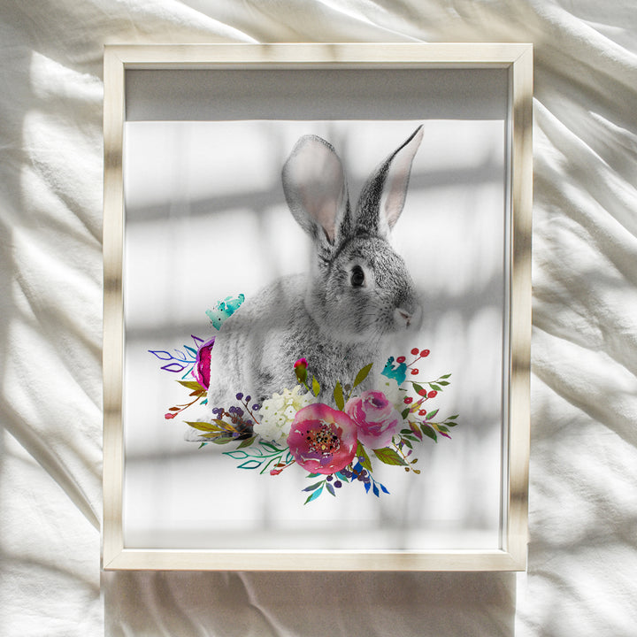 Bunny Decor - Rabbit Decor - Baby Room Decor - Nursery Wall Decor - Little Girls Bedroom - Baby Shower Gifts - Toddler Girls Bedroom - Wall Art for Girls - Girls Room Decorations - Forest Animals