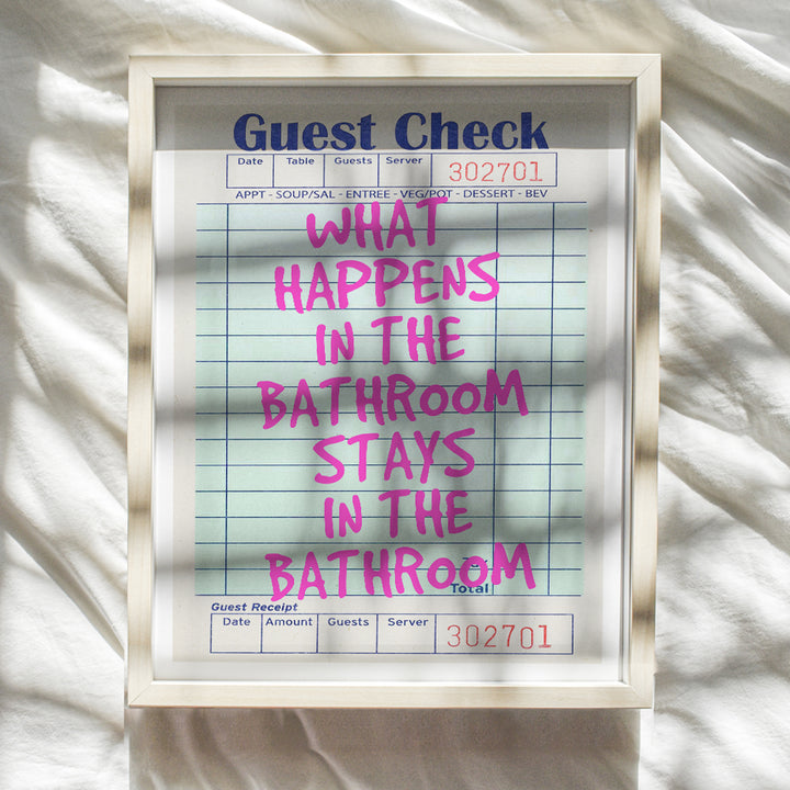 Preppy funny Bathroom Wall Art - Bathroom Decor for Women - Trendy Pink Bathroom Accessories - Cute Bathroom Decor Aesthetic - Indie Pop art Restroom Sign - Funky Bathroom Decor - Powder room Poster