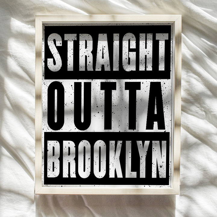 Brooklyn Urban Wall Decor Picture - Contemporary Modern Street Art 8x10 Poster Print - Home Decoration for Apartment, Office, Living Room, Bedroom, Bathroom, Gift for New York, NY, NYC Fan, New Yorker