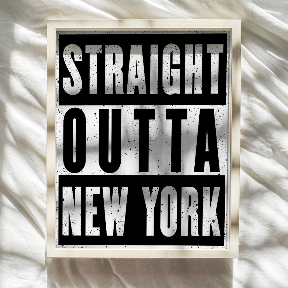 New York Poster - Gift for NY, NYC, Brooklyn Fan - Urban Graffiti Wall Art Decor, Home Decoration for Apartment, Office, Living Room, Bedroom, Bathroom - Contemporary Modern Street Art Picture Print