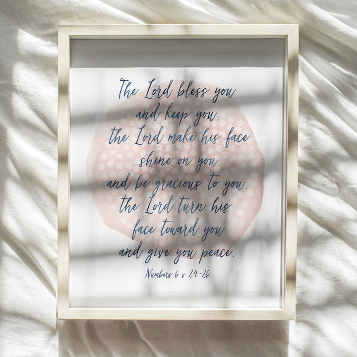 May The Lord Bless You and Keep You - Abstract Scripture Wall Art- Bible Verse Wall Decor - Bible Study - Religious Wall Decor - Christian Gifts for Women - Blessed Wall Decor - God Wall Decor