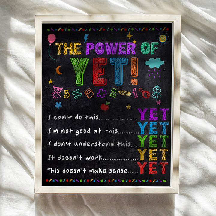 School Decorations - Classroom Decorations - Teacher Supplies - Classroom Wall Art - Elementary School Room Decor - Positive Educational Inspirational Motivational Posters for Kids 8X10 UNFRAMED