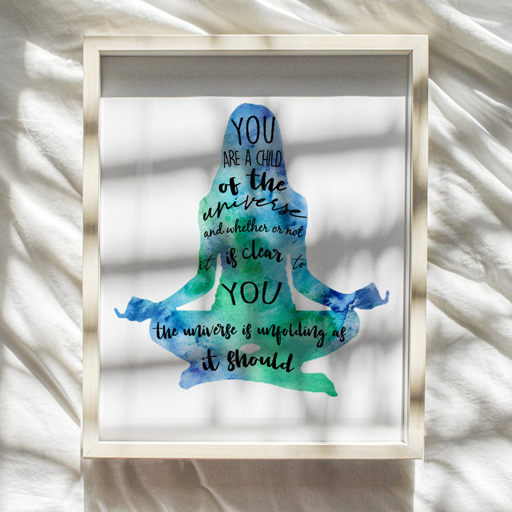 Zen Meditation Unframed Watercolor Wall Art Print - Perfect Gift for Yoga or Zen Enthusiasts - Chic Home or Studio Decor - Ready to Frame (8x10) Photo