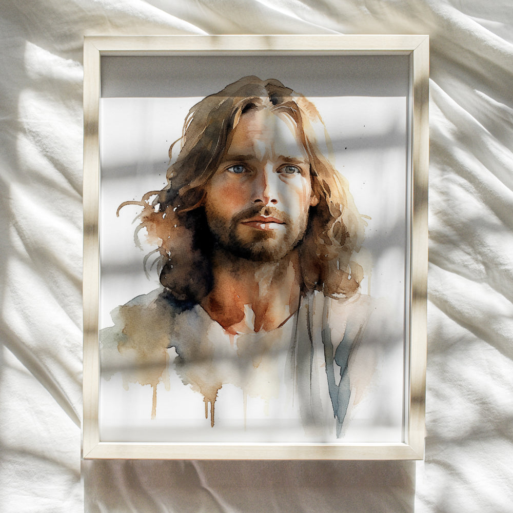 Jesus Christ Christian Wall Decor - Jesus Poster, Jesus Picture, Jesus Painting - Religious Wall Art - inspiring Christian Gifts for Women, Men - Spirituality Inspiration, Prayer, Psalms, Blessing Art