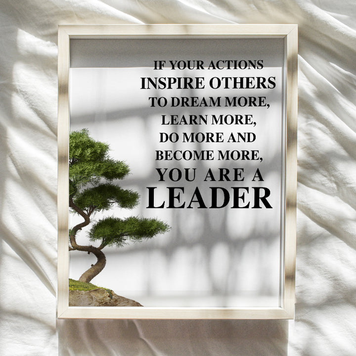 Office Wall Art Decor - Motivational Leadership Saying - Gift for Boss, Manager, Team Leader, Coach, Teacher - Inspirational Quote Poster Print - Unique UNFRAMED Photo 8X10