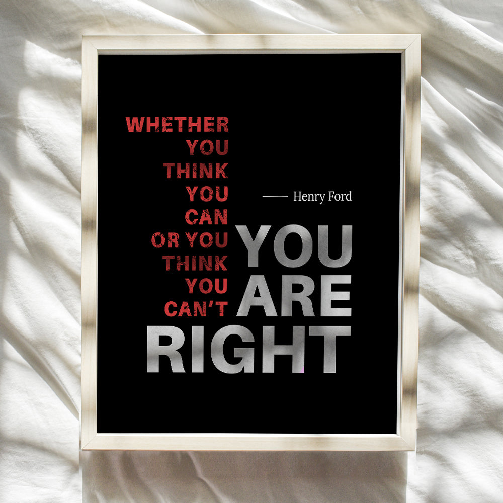 Motivational Quote Art Print Wall Art Poster - 8x10 Inspirational Home Decor, Room Decoration for Office, Classroom - Gift for Parenting, Teacher, Entrepreneur - Henry Ford Quote