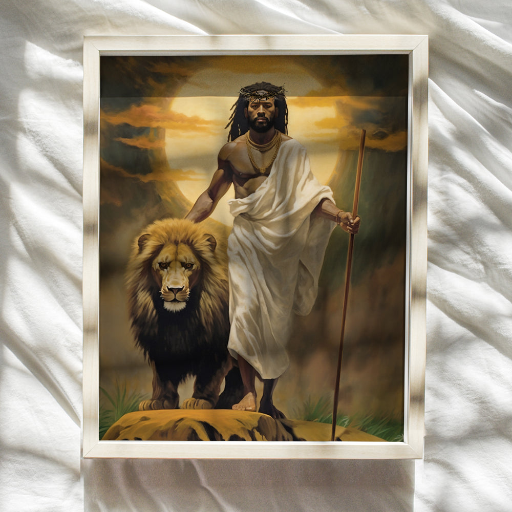 African American Art, Jesus Poster for Black Man - Inspiring Christian Gifts for African Americans, Black Men, Black women - Religious Wall Art - Jesus Wall Decor - spiritual Gifts - God Wall Decor