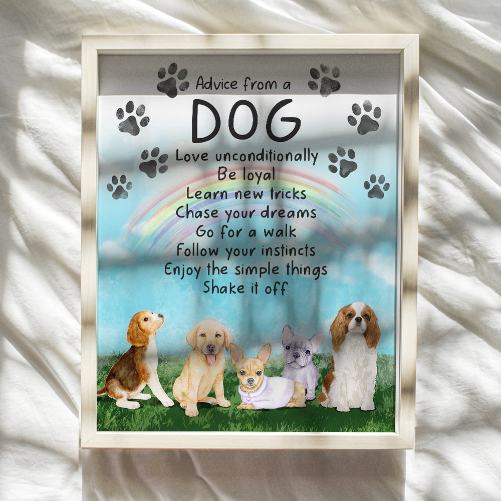 Dog Wall Art & Decor - Dog Quotes Wall Decor - Dog Gifts for Women, Girls, Dog Lover - Dog Poster - Puppy Wall Decor - Dog Wall Decor - Inspirational Wall Art - Uplifting Encouraging Positive Sayings