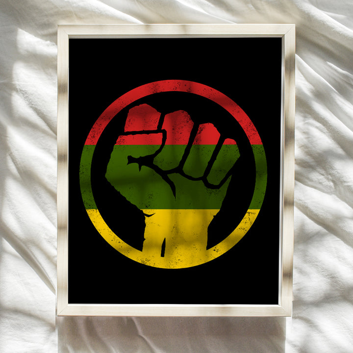 Black Art - African American Wall Art - Black Power - Black Lives Matter Sign - Afro American Flag - Civil Rights Room Decor, Home Decorations - Black Culture Gift for Men, Women, Black History Month